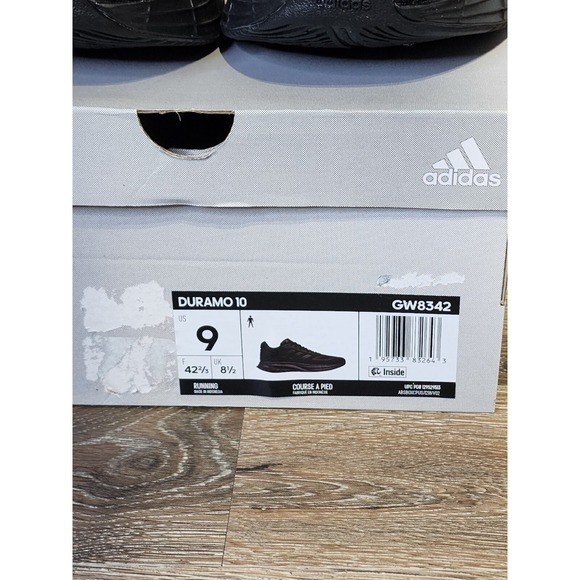Adidas Duramo 10 Wide Sneaker Mens Size 9 Athletic Running Shoes Triple‎ Black main image 5